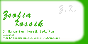 zsofia kossik business card